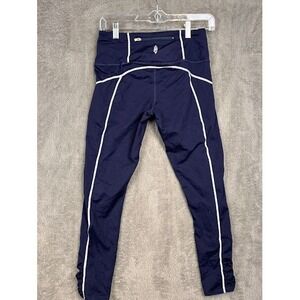 Free People Movement Blue Ruched Hem Capri Leggings Activewear Size M